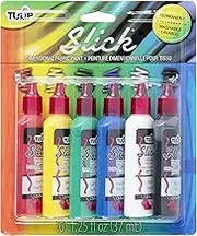 Tulip 825 Dimensional Paint Set 6PK Slick Washable Slick 3D Fabric Paint Set, Slick, 1-Pack