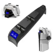 For PS5 Slim Games Controller Charger Station Headset Stand Charging Dock Holder