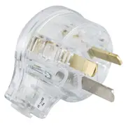 Clipsal Plug Top Side Entry 3P 10A 250V Transparent - 418S-TR
