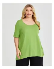 [Taking Shape] Crew Neck Slub Jersey T-shirt in Cactus