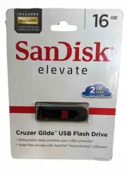 SanDisc Cruzer Glide USB Flash Drive 16GB 2.0 Black MAC Windows NIB NOS