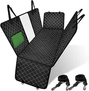 Dog Car Seat Dog Car Seat Cover Mesh Pet Carrier Hammock Safety Protector Car Rear Back Seat Mat with Zipper and Pocket Dog Car Seat Cover(Black)