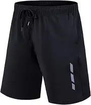 [VhoMes] Mens Casual Athletic Workout Shorts, Quick Dry Running Exercise Shorts with Pockets, Simple and Stylish
