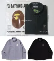A BATHNIG APE Men's LARGE APE HEAD OXFORD BD SHIRT 1I80131008 b