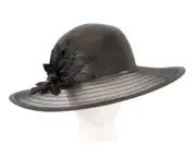 Black wide brim spring racing ladies fashion hat by Cupids Millinery