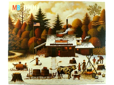 Vintage 1995 Charles Wysocki Puzzle The Vermont Rock Maple Treetappers 1000 Pc