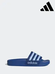 adidas Blue Adilette Shower Kids Slides (E45042) | $42