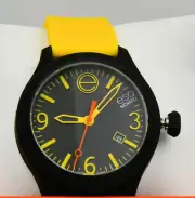 ESQ Movado Men's Swiss Quartz Movement Watch, Black Dial, Yellow Rubber Band