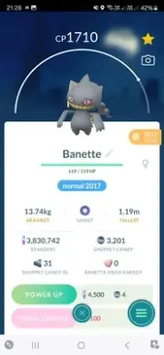 Banette ( Caught In 2017 ) Pokemon Trade Go