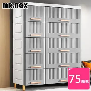 【Mr.Box】75大面寬-雙排條紋5層10抽收納櫃(兩色可選)