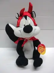 Looney Tunes Pepe Le Pew Vintage 9" Skunk Plush Red Devil Cape Russel Stover New