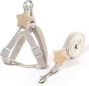Cat Harness and Leash Set Escape Proof for Small Large Cats, Adjustable Cat Harnesses & Leashes for Walking, Lightweight Kitten Harness for Kittens (Khaki, One Size)