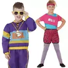 Childrens 80s Costume Retro Tracksuit Boys Girls 1980s Fancy Dress Outfit Rapper