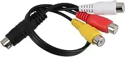 STOBOK Laptop Adapter Cable 4 Pin S-Video to 3rca Video Cable Quick Setup for Tv Projector Connections