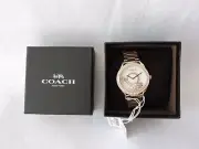 Coach Preston Crystal Accented Gold Tone Women's Watch • 14503777 • NEW