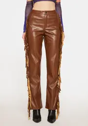 Mocha Make The Most Fringe Pants