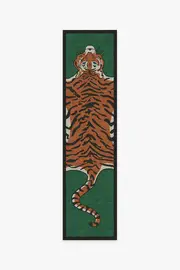 75' x 305' | Machine Washable Runner Rug | Kid & Pet Friendly | Indoor Rug | Jonathan Adler Tiger Emerald Rug | Ruggable