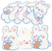 KONTONTY 8Pcs Rabbit Embroidered Sewing Patches Multifunctional Back Patches for Clothing DIY Decor Skin Friendly and Durable Appliques for Clothes Bags and Handicrafts