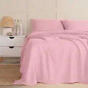 Royal Comfort Linen Sheet Set Premium Bedding Luxury Breathable Ultra Soft Mauve (Queen, King)