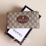 GUCCI 古馳 SUPREME 虎頭 LOGO 拉鏈長款 錢包 手拿包 長夾 皮夾 錢包 473953