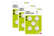 15x Goobay 1 Slot 1.88cm Adhesive Cable Organiser Round Cord Wire Holder White