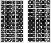 SING F LTD 120pcs Panel Small Stickers Label Decal Multifunction Button Sticker for Cars Boats Trailers Compatible With Auxbeam Switch Panel BA80 GA80 BB80