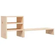 Monitor Stand Computer Laptop TV Desktop Riser Table Display Shelf Pine Wood