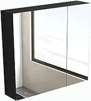 Mirror Cabinet Medicine Cabinet Full Mirror Mirror Cabinet Bathroom Cabinet Home Wall Mirror with Shelf Black Mirror Cabinet, Bathroom Wall Mirror