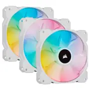 Corsair iCUE SP120 RGB ELITE White 120mm PWM Fan with Lighting Node CORE, 3 Pack