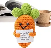 Iouyjiu Positive Carrot | Handmade Funny Crochet Carrot | Portable Knitted Doll, Motivational Wool Knitting Toy for Kids Adults Teens Students