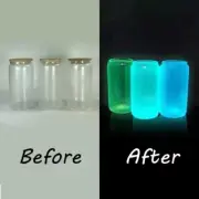 Glow in the Dark 16 oz glass beer shape can With Bamboo Lid and straws