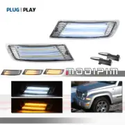 Clear Front Bumper Switchback LED Paking Signal Light For 2005-2007 Jeep Liberty (for: Jeep)