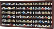 DisplayGifts Toy Minifigures Miniatures Display Case Frame Wall Cabinet Stand 200 Toys Dust Protection, Shelves alos Compatible with 1:64 Scale hot Wheels - Mahogany Finish