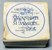 Vtg Greenstone Herbal Soap Bar Savannah Summers Lemongrass Lavender Lemon 3.2 oz