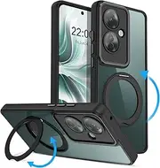 [DOMAVER] for Oppo Reno 11F Case,Oppo Reno 11 A Case [360° Rotatable Ring Stand] [Compatible with MagSafe] Shockproof Protective Phone Cover for Oppo Reno11 F/11 A 5G 6.7", Black