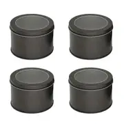 4pcs Windowed Tea Canister Food Storage Jar Sealed Cereal Can Kitchen Tool for Cake Dessert Coffee Bean (Dark Grey)