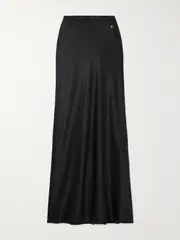 [ÉTERNE] ÉTERNE - Bianca Silk-satin Maxi Skirt - Black - M/L M/L Black
