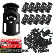 UPTO 100x Stopper Lanyard Plastic Cord Locks Single Hole End Spring Stop Toggle