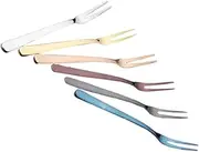 6pcs Stainless Steel Fruit Forks Stylish Dessert Cake Forks for Parties Cafes and Bars Creative Appetizer Picks for Fine Dining Experience