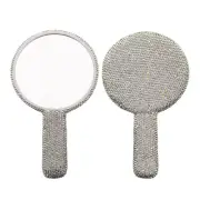 Handheld Mirror Non-slip Handle Make-up Travel Mini Cosmetic Mirror Compact Size