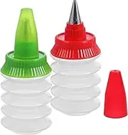 Zerodeko Cookie Decorating Kit 2 Icing Bottles Nozzle Set for Cake Decorating Easy Squeeze Bottles Random Color