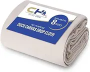 Canvas Painters Drop Cloth (Size 4 x 5 Feet - Pack of 1) - Pure Cotton Paint Drop Cloth for Painting, Curtains, Furniture & Floor Protection - All Purpose Thick Canvas tarp with Double Stitched Edges