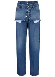 Meryll Rogge Layered Straight-leg Jeans - Denim - S (UK8-10 / S) S (UK8-10 / S)