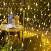 Solar String Lights 3 x 2m 192LED Solar Fairy Net Light -Warm White