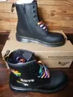 Dr Martens 1460 Y Pride Rainbow Combat Boot Black Leather Women’s/Child Size 5