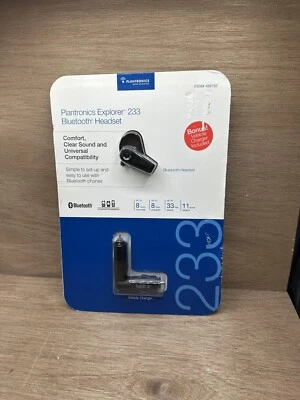 NEW Plantronics Explorer 233 Bluetooth Earpiece with Car Charger Sealed Phone