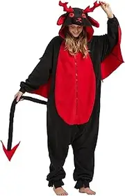 [WAWRTOU] Jersey Devil Onesie for Adults - Halloween One-piece Mythical and Comfortable Unisex