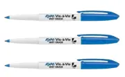 Expo Vis-A-Vis Wet Erase Marker Lot/3 Fine Blue Office School Film Laminate
