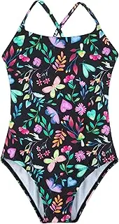 [Gottex] Kids Criss Cross Tie Back One Piece Swimsuit Chlorine Fade Resistant and Built-in UPF UV 50 + Protection