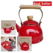 Versatile Red Enamel Teapot - Ideal Stovetop Kettle for Home & Tea Houses